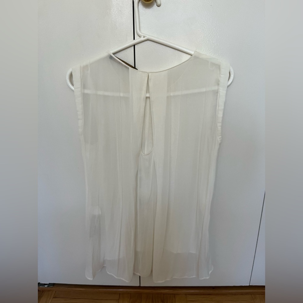 Zara White Pleated Top - Picture 2 of 5